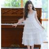 Mädchen Modisches Lässiges Weißes Kleid Sommer Kinder Elegantes Stufenkleid