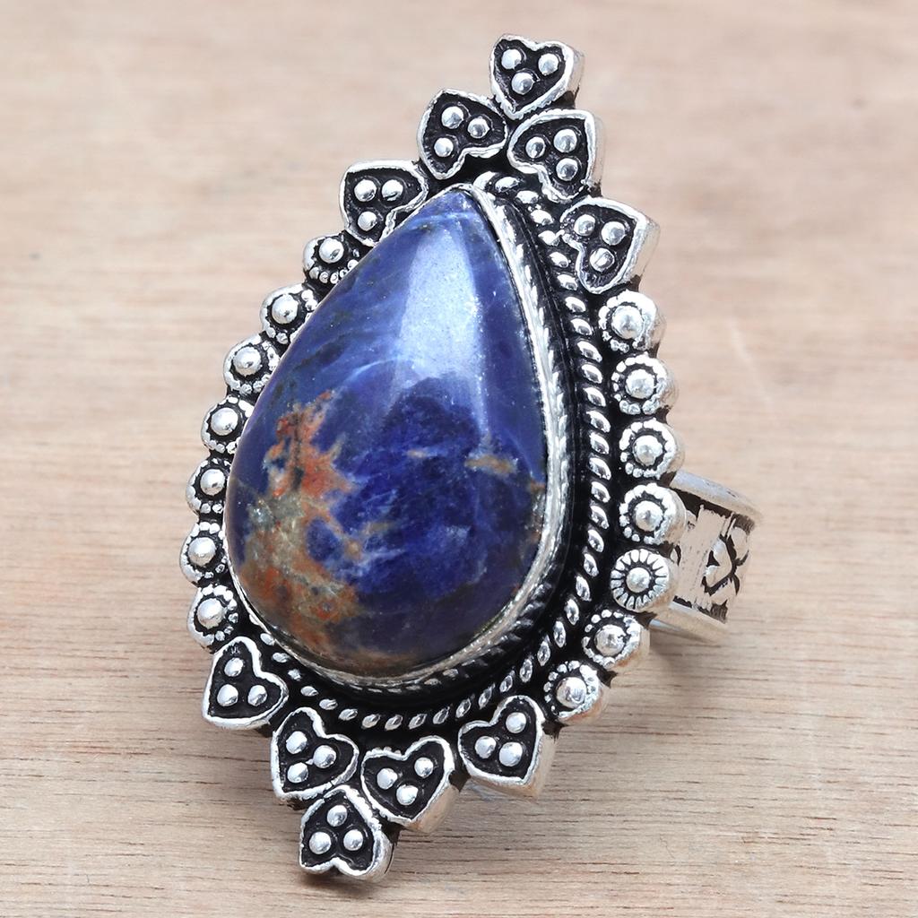 Sodalite Gemstone Handmade Silver Jewelry  "8"