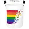 1pc Laundry Basket, Rainbow Pride Heart Pattern Dirty Clothes Basket, Large Capacity Collapsible Storage Hamper for Bedroom, Dorm, Apartment, Cozy Hom