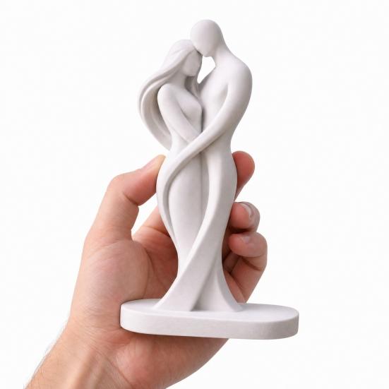 Abstract Human Body Statue Female Figurine Embracing Love Sculpture 3D One-Piece Molding Shape