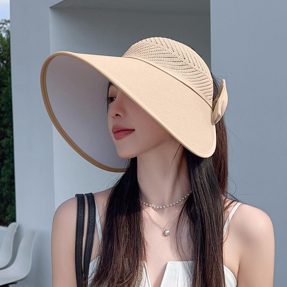 UV Protection Large Brimmed Sun Hat Wide Brim Sun Hat Fashion Empty Top Hat  Women