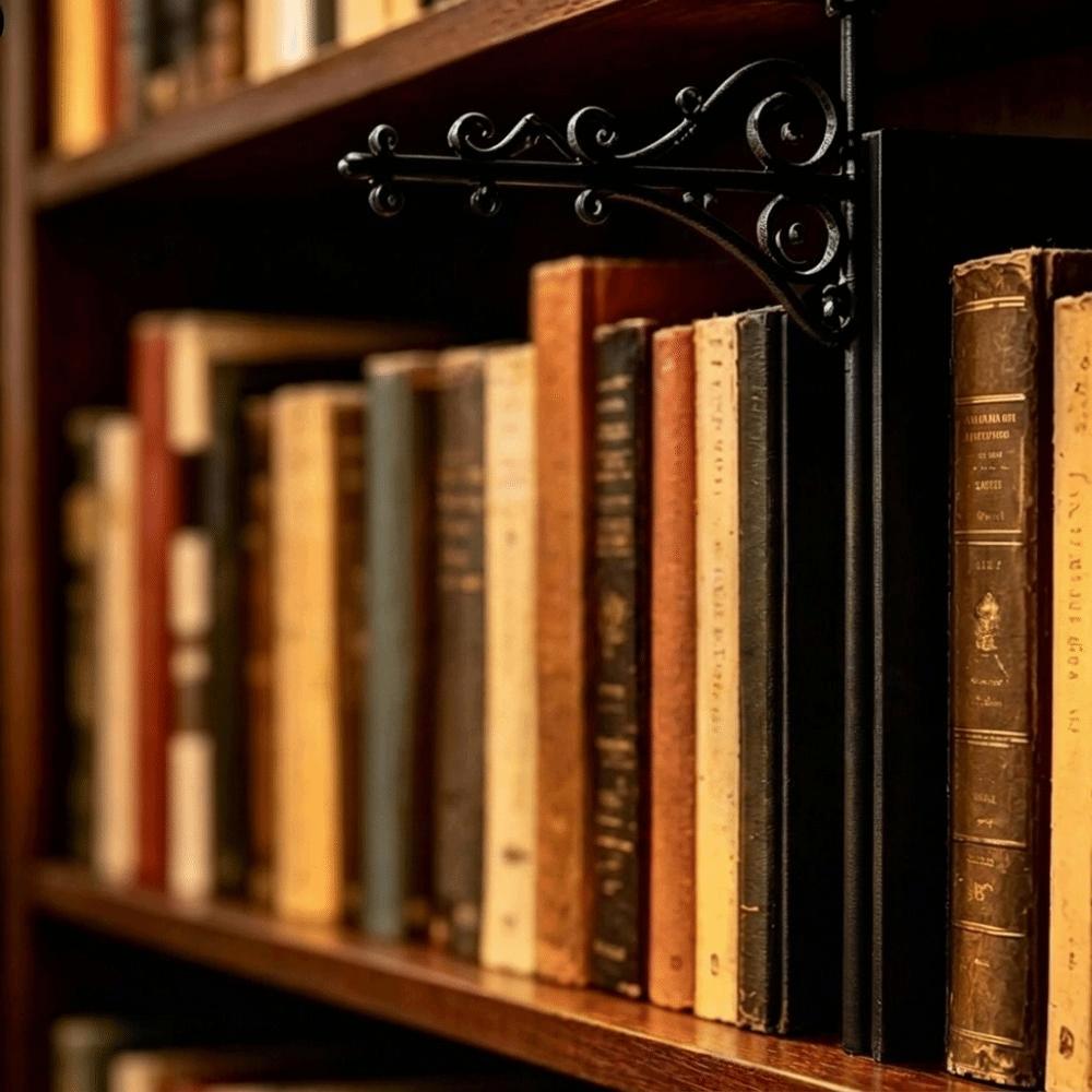 Vintage Iron Bookend Lamp Solid Iron Book Stopper Bookshelf Divider Housewarming Gift