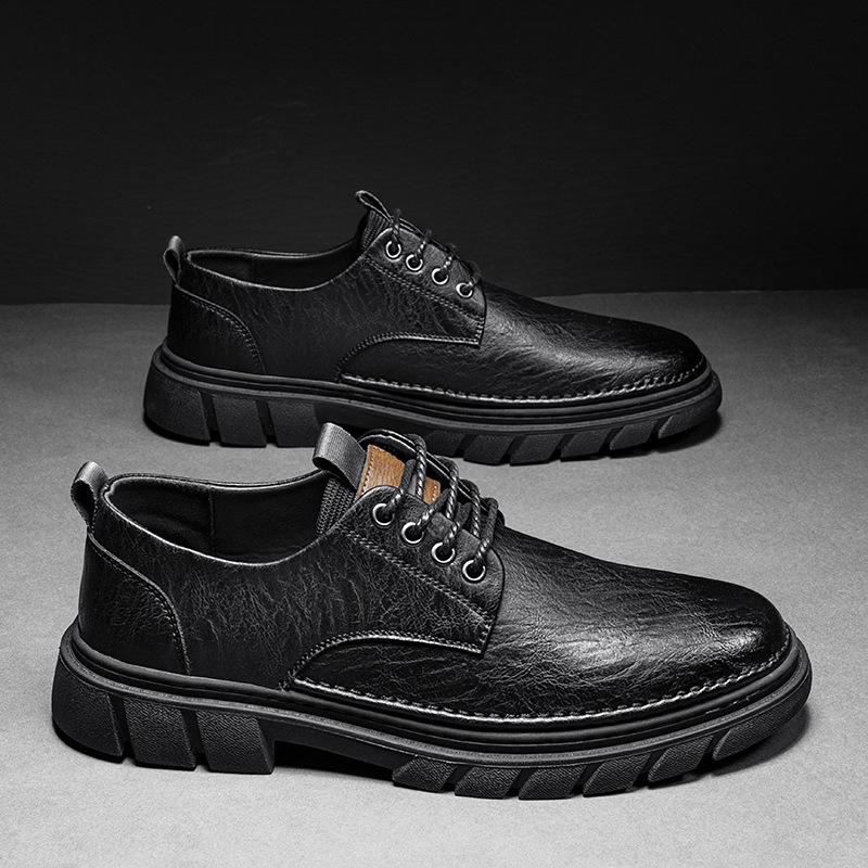 Fall 2025 new Martin boots trendy men's British men's Martin boots student durable low-top cargo shoes Martin shoes