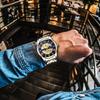 Tevise Men's Skeleton Mechanical Watch Silver Stainless Steel Luxury Waterproof Automatic Luminescent Diamond Roman Numerals Dial Gold Blue