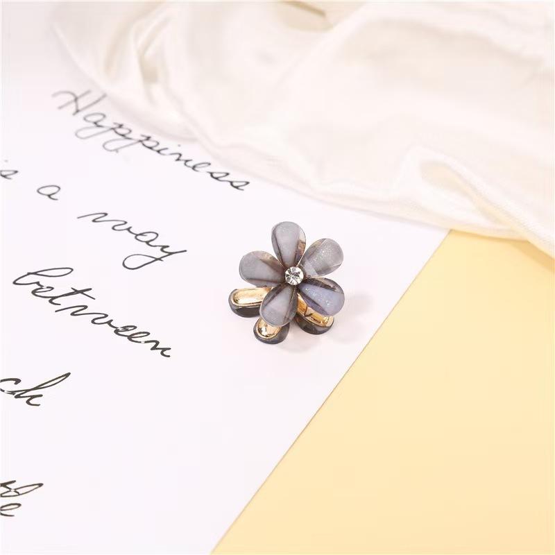 Women Girl Mini Hair Claws Flower Alloy Cute Hairpin Kids Sweet Hair Accessories Spring Clip