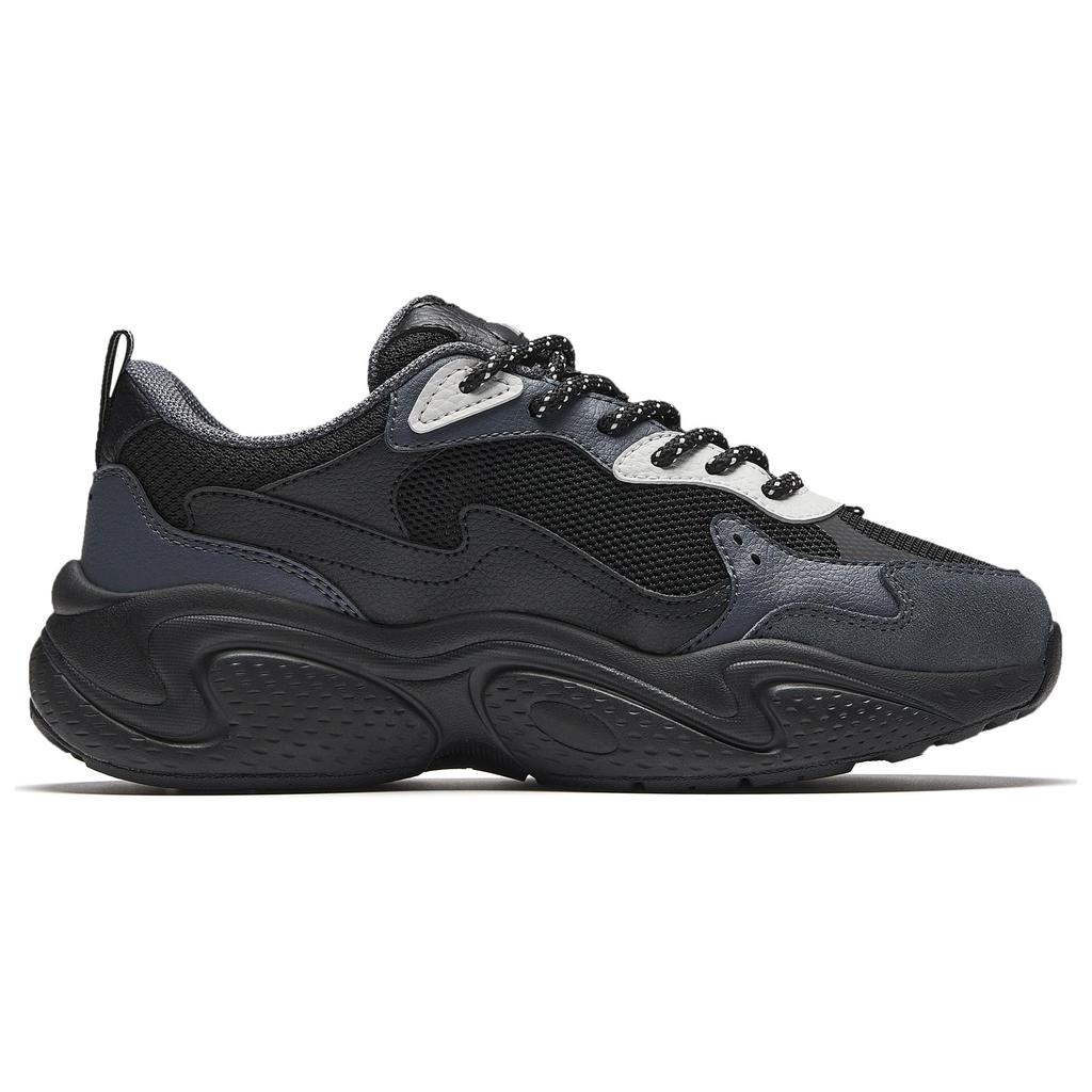 New Anta Stars Anti Slip And Wear Resistant Breathable Low Top Chunky Sneakers Women's Black Gray 922518806-5