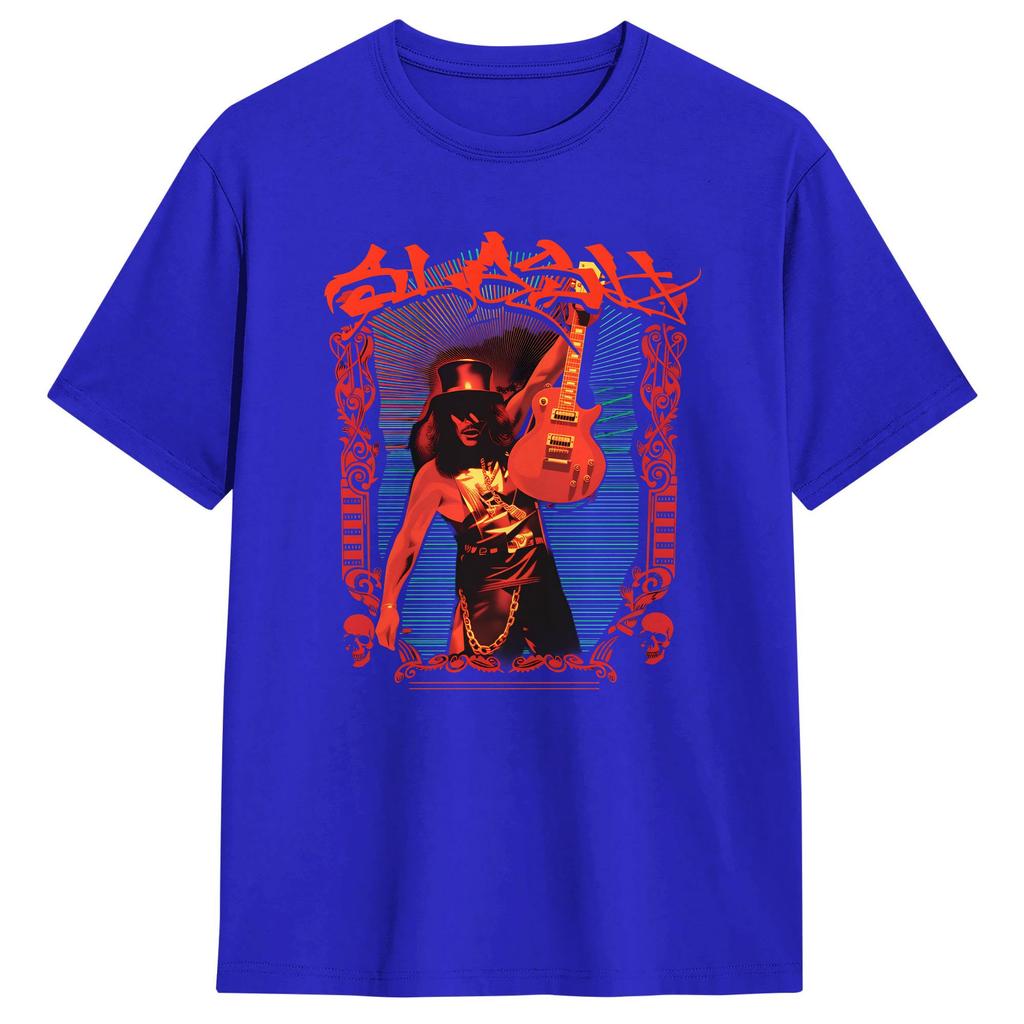 Legendärer Gitarrist Slash T-Shirt Unisex Reine Baumwolle Lässige T-Shirts Rundhals T-Shirts Kurzarm Kleidung Klassisch