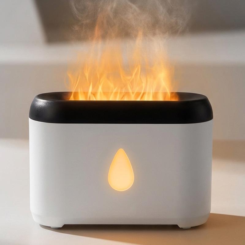 Silent Aromatherapy Flame Humidifier with Atmosphere Lamp for Bedroom