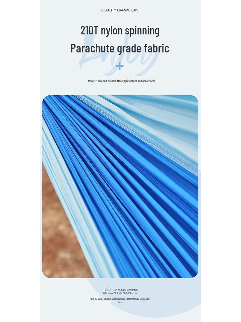 Single & Double Quick-Open Camping Hammock with Mosquito Net - Anti-Roll, Parachute Cloth, Outdoor Use