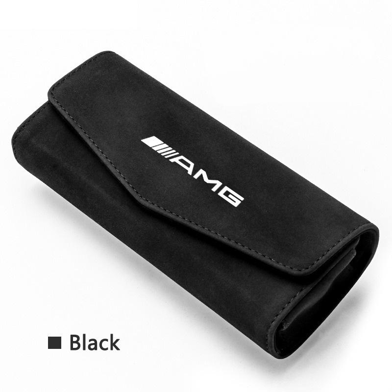 ZQE1  Car Sun Visor Glasses Holder Clip Eyeglasses Storage Bag Accessory For Mercedes Benz AMG W176 W212 W168 W222 W204 W190 C300