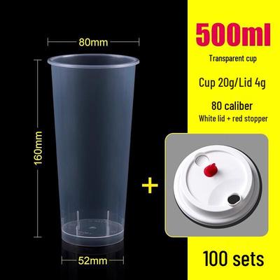 Shengbilai Disposable Frosted Transparent Milk Tea Cups