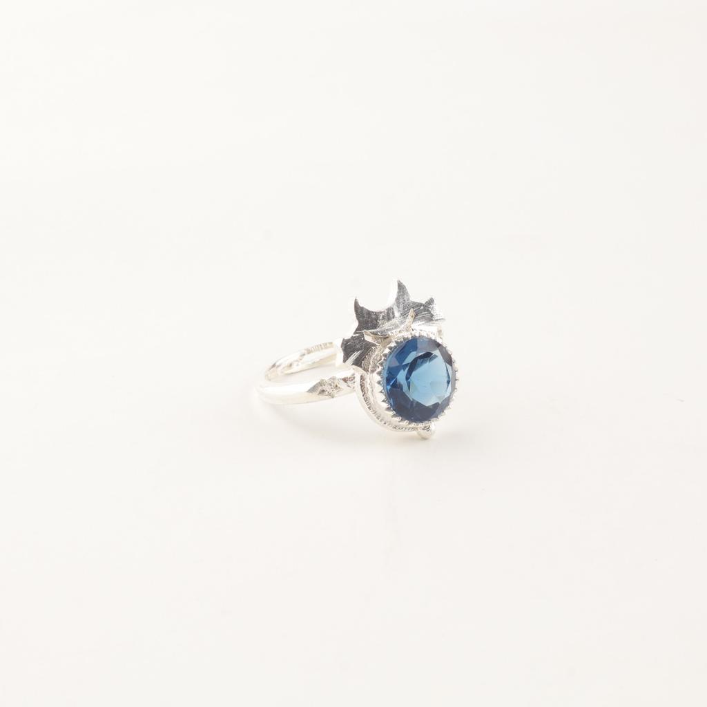 London Blue Topaz Gemstone 925 Sterling Silver Jewelry Handmade Ring Women Gift RR-67-7