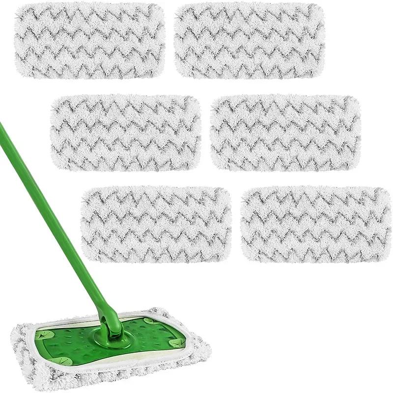 Microfiber Mop Cloth Absorbent Sponge Replacement Reusable Suitable for Swiffer Flat Mop Household Accessories Green Bathroom
