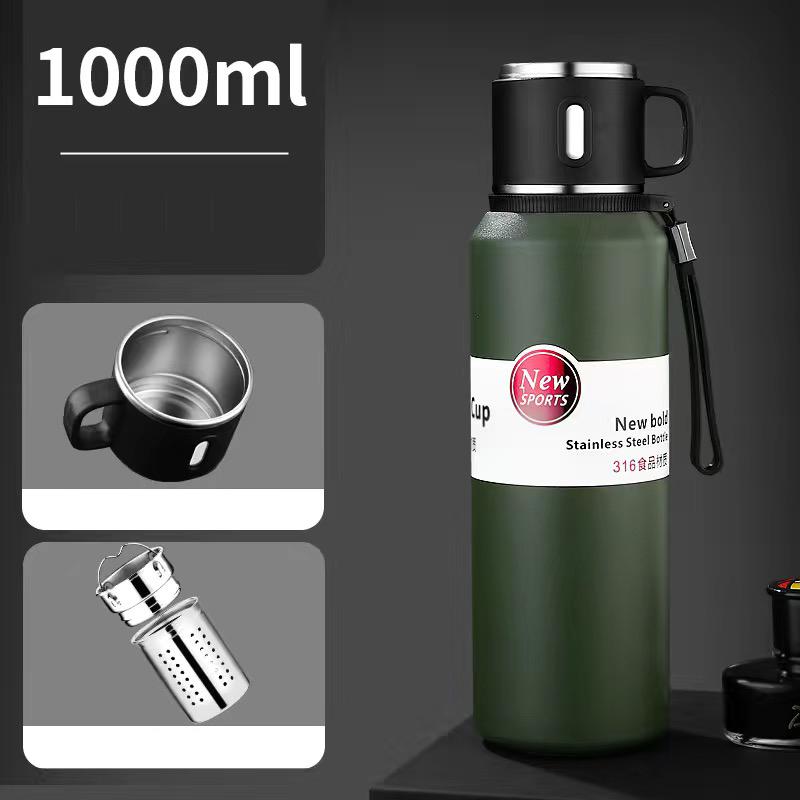 Travel Tumbler Thermos Bottle for Coffee Vacuum Flasks Keep Hot Cold 1L Insulated Cup Stainless Steel Thermal for Water Bottle