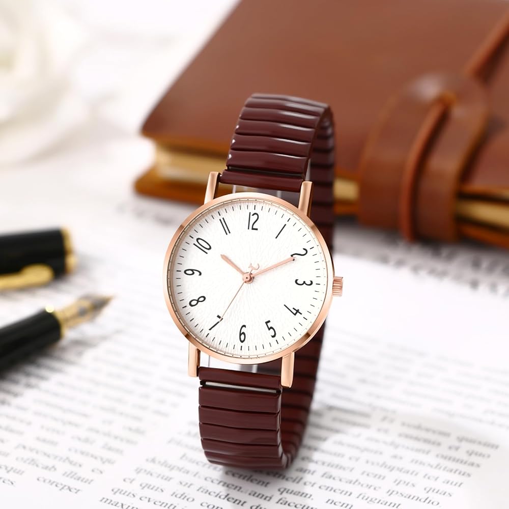 "Fashion Women's Analog Quartz Watch Stainless Steel Band Waterproof Adjustable Strap"