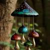 62KD Resin Mushroom Wind Chimes Yard Decor Outdoor Hang Pendants Lucky Campanula