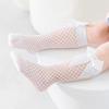 Spring Parent-Child Small And Medium Grid Fishing Net Socks Sexy Big Bow Women'S Net Socks Medium Stockings
