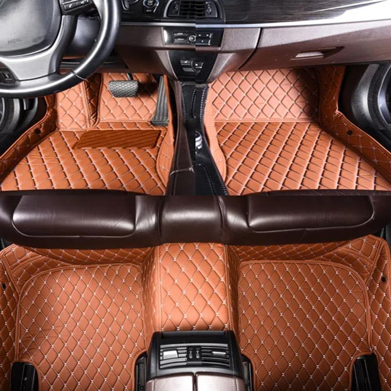 

Car Floor Mats Non-slip Artificial Leather For Toyota Auris E180 2012-2018 Auto Carpets Foot Coche Interior Accessories коричневий