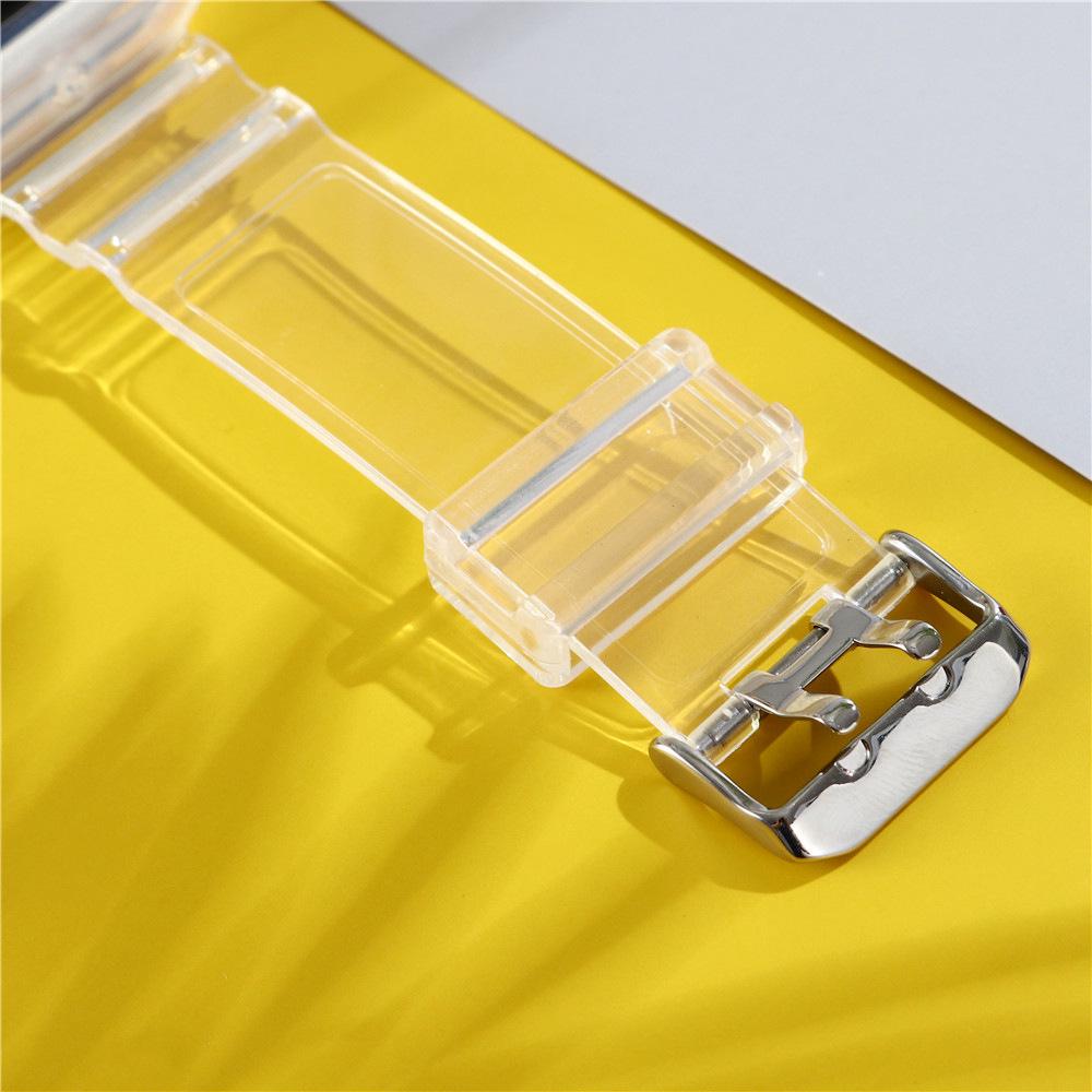 Transparent Glacier Replacement Strap with Integrated Protective Case for Apple Watch Series 7/SE/6