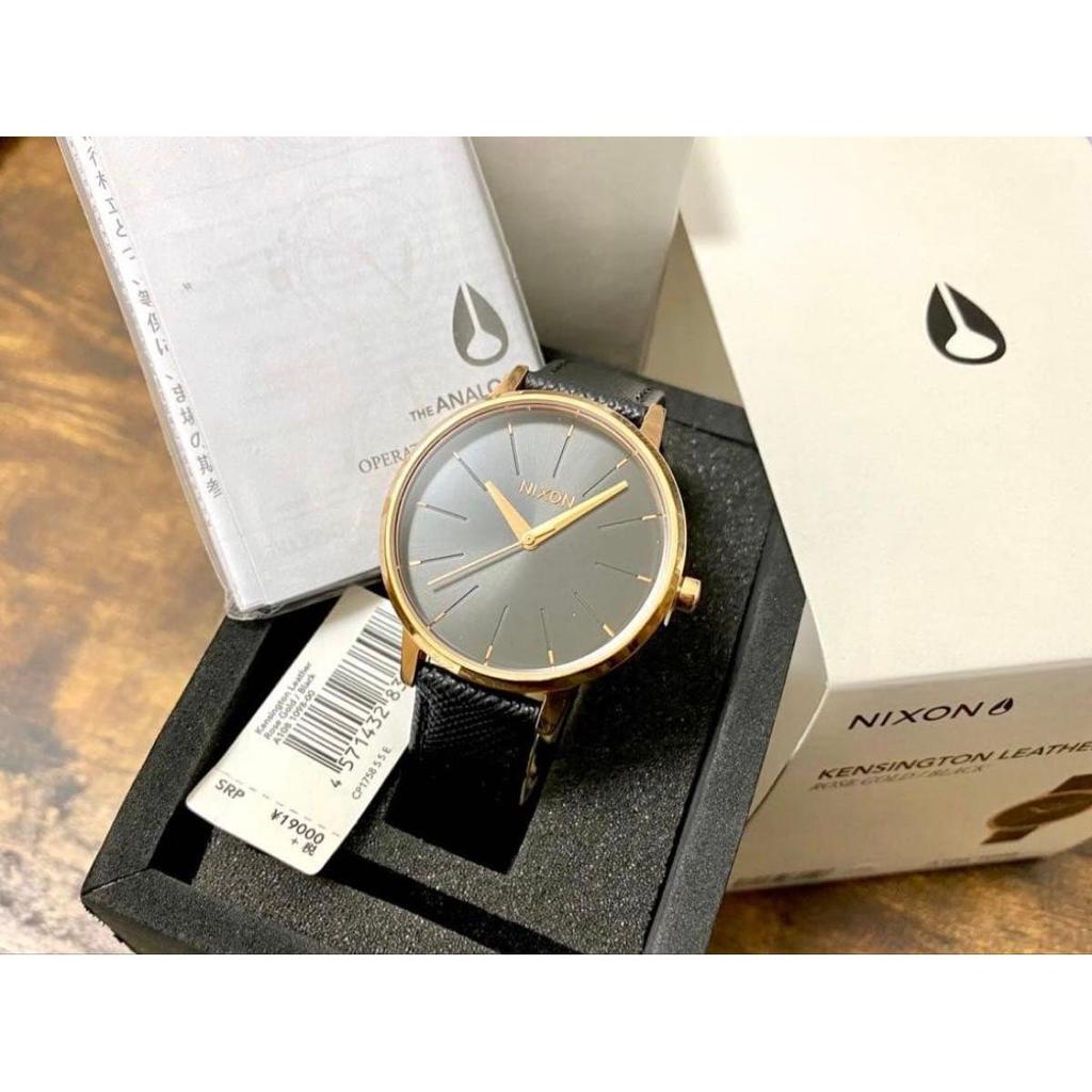 Used [New] NIXON Kensington Black x Pink Gold Watch