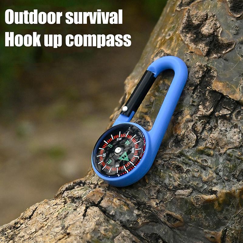 Mini Lightweight Compass, Portable Carabiner Keychain Compasses, Outdoor Camping Tool, Mountaineering Tourism Survival Equipment