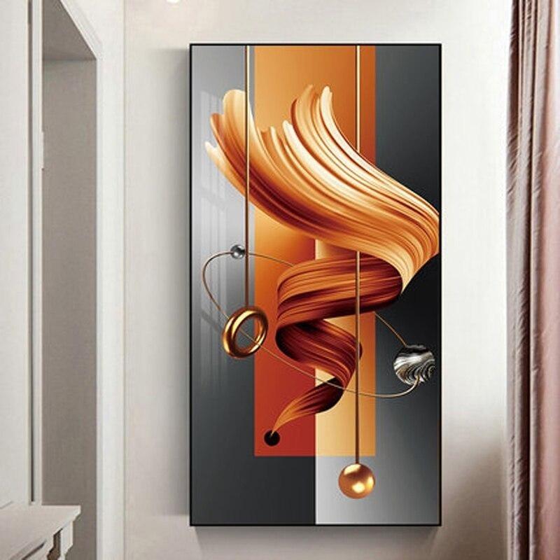 Home Decoration Light Luxury Style Abstract Geometric Porch Living Room Decoration Poster Painting Wall Art Picture