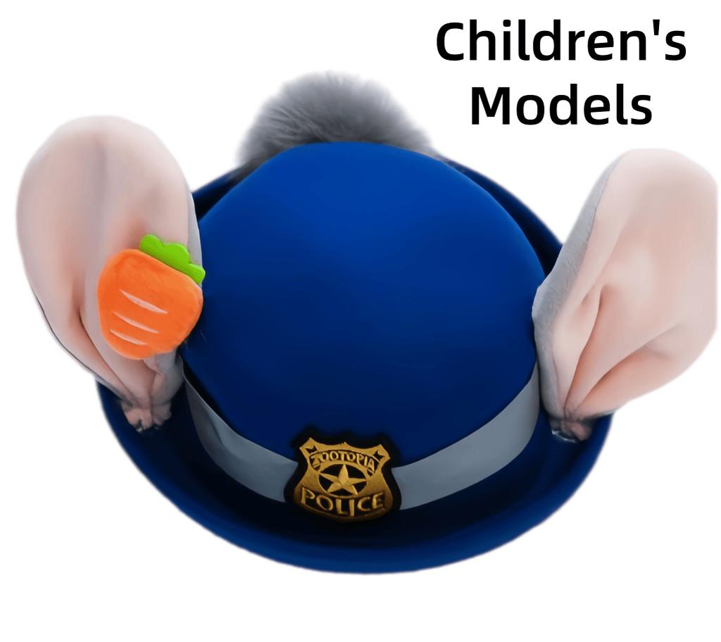 Zootopia Bendable Bunny Ear Sheriff Hat Judy Movie Cosplay Costume Accessory Party Anime Rabbit Cute Police Officer Headwear