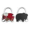Elephant Handbag Hook Foldable Alloy Bag Hanger with Non-Slip Base Portable Table Bag Wallet Hook Keychain