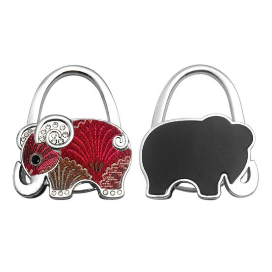 Elephant Handbag Hook Foldable Alloy Bag Hanger with Non-Slip Base Portable Table Bag Wallet