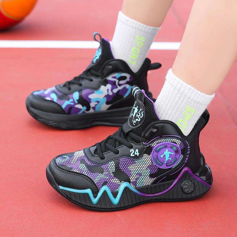 

Boys Lightweight Shock-Absorbing Basketball Running Shoes - Autumn/Winter 2025 32 фіолетовий/чорний