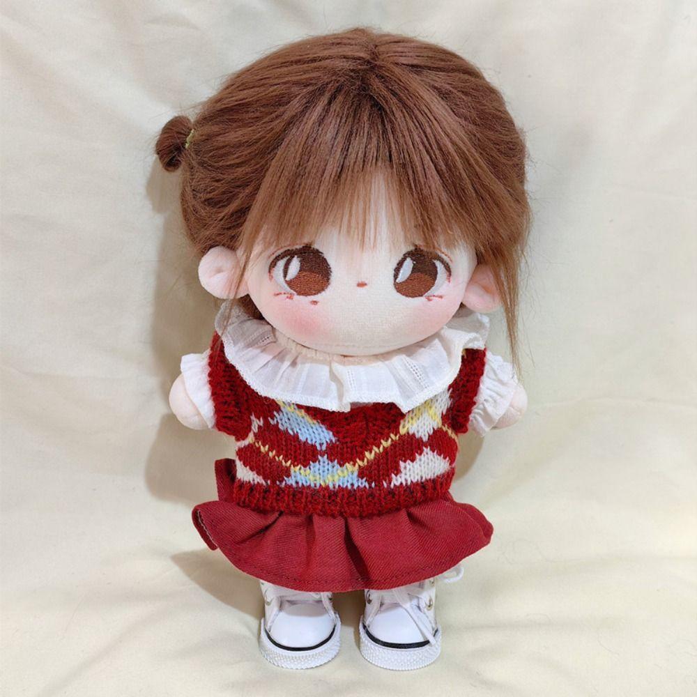 

Прекрасная кукла, футболка, одежда, мини-кукла, красная юбка, модный жилет, вязаный свитер, хлопковая кукла 20 см