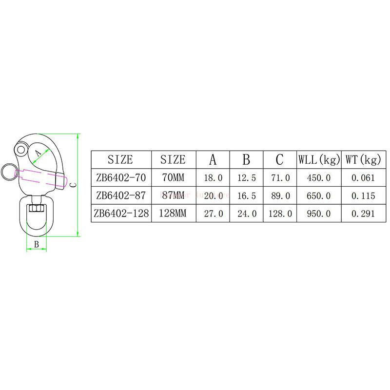 316 Stainless Steel Swivel Shackle Quick Release Boat Anchor Chain Eye Shackle Swivel Snap Hook For Marine Architectural