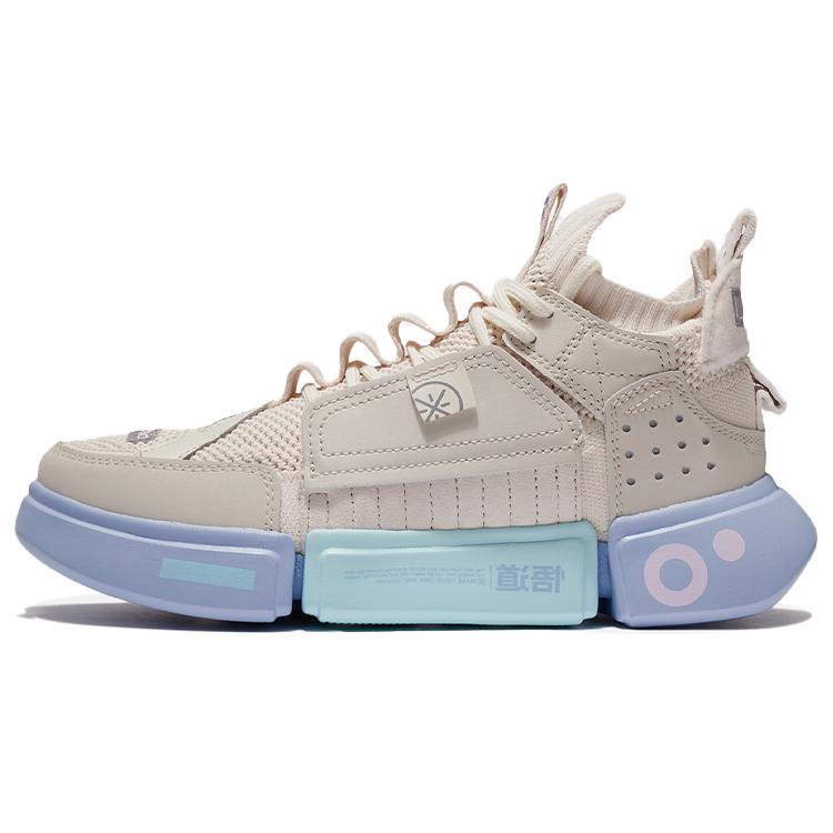 New LINING Essence 2 ACE Vintage Basketball Shoes Women's Mid Top Pearl White/Snow Gray ABCS012-1
