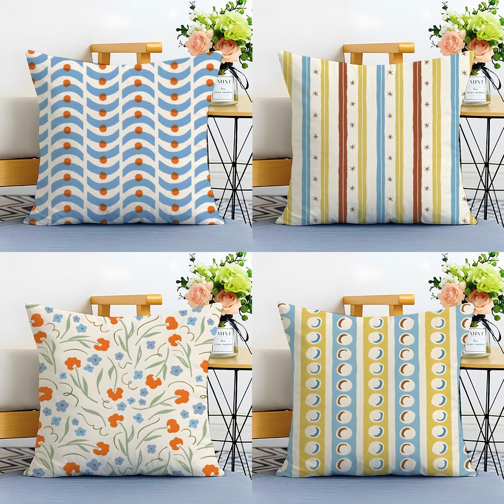 Modern Art AAriana Martin New British Pattern Cushion Cover Linen Pillowcase Soft for Sofa Bed Home Room Decor