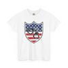 Patriotic Cycle Tee - Unisex Heavy Cotton Shirt, USA Flag Design