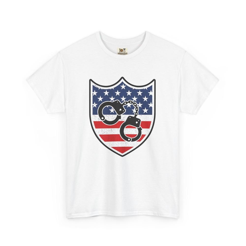 

Patriotic Cycle Tee - Unisex Heavy Cotton Shirt, USA Flag Design 4XL