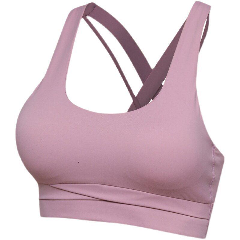 Women's High-Impact Sports Bra - Shockproof, Beautiful Back, Yoga & Running Fit with Chest Pad for Summer.