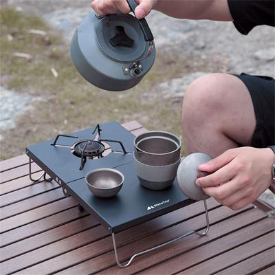Mesa de estufa ligera portátil, mesa de acampada al aire libre de aleación de Alucanxingum, plegable, con aislamiento térmico