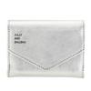 JULLY AND SHUSHU Women's Genuine Leather Tri-Fold Wallet, Compact, Gift, EM-OR (Silver)