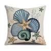 Summer Ocean Shell Starfish Pillow Case Line Print Home Sofa Pillow Case