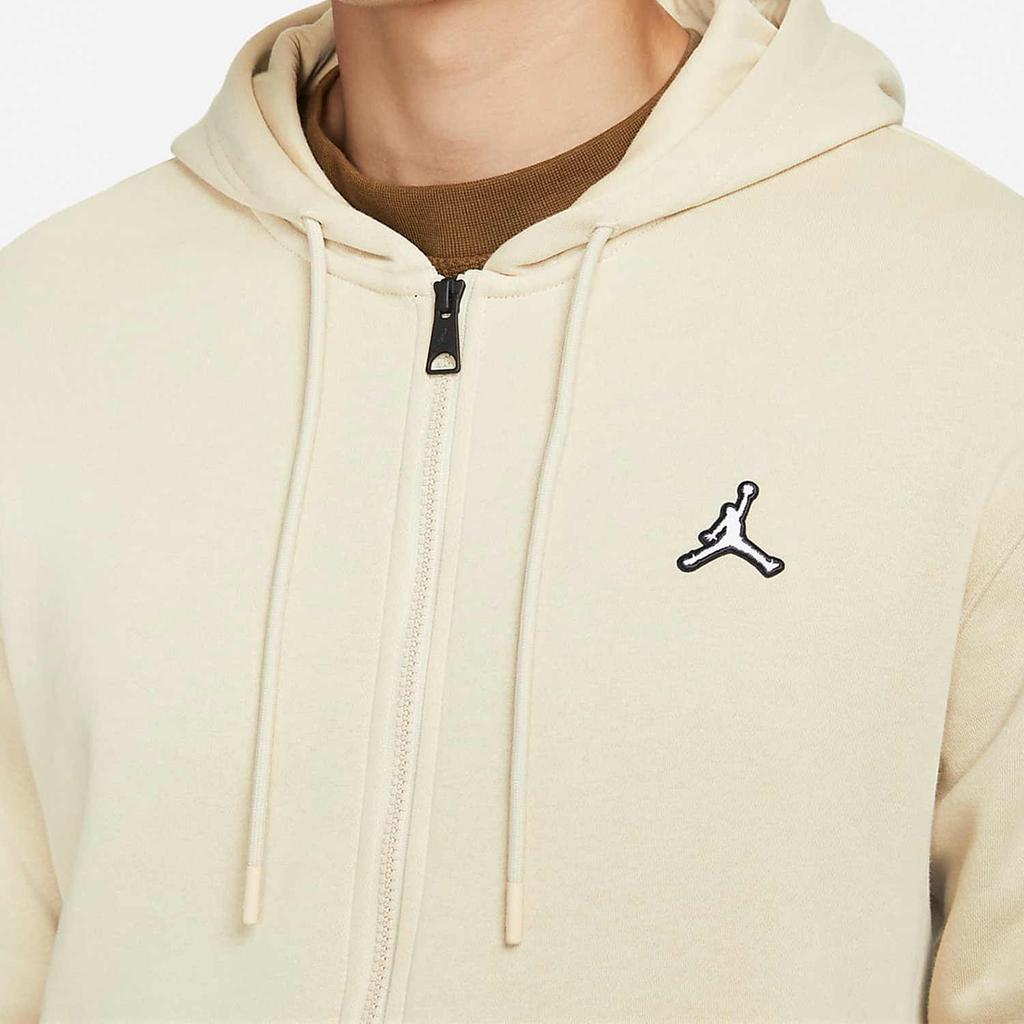 Jordan Embroidered Logo Zip Hoodie With Fleece Lining Men Tops Yellow DQ7351-206