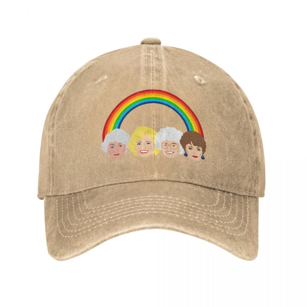 Goldene Mädchen LGBT Pride Baseballkappe Distressed Washed Snapback Hut 80er Jahre Freund Outdoor Alle Jahreszeiten Reisen Verstellbare Passform Kappe Hut