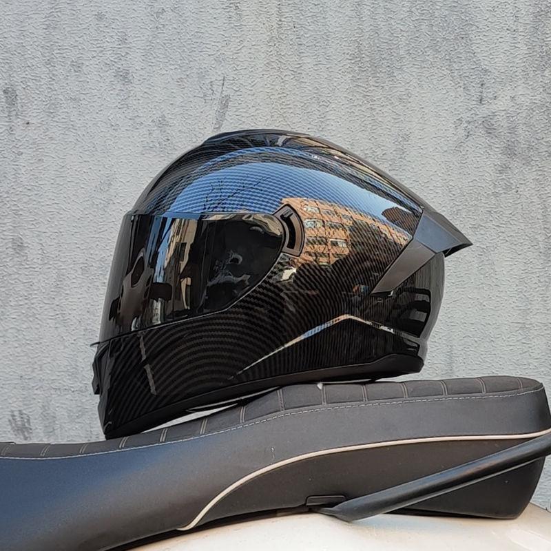 Motorcycle Helmet Men and Women Double Lens Party Sports Car Helmet New National Standard Four Seasons Personalized Bluetooth