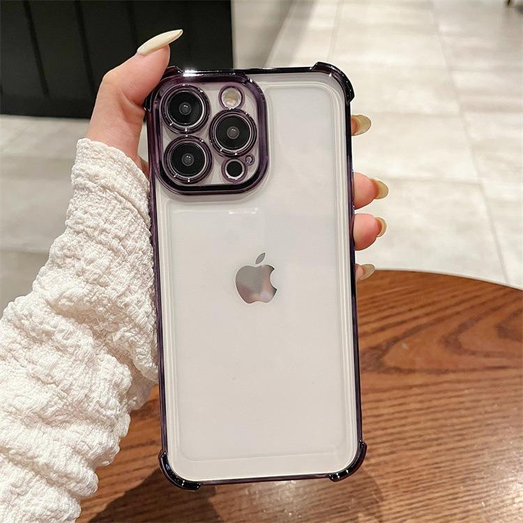 

For IPhone 16 Promax Four Corner Anti Drop Transparent Phone Case for Apple 15 Electroplating 14 Precision Holes 13 Protective Cover For iPhone 17PROMAX