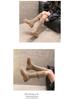 2025 Autumn/Winter Women's Chunky Heel Knee-High Foldable Boots