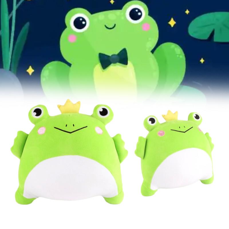 Frog Prince Plush Soft Toy Cartoon Crown Doll Stuffed Animal Home Decor Gift