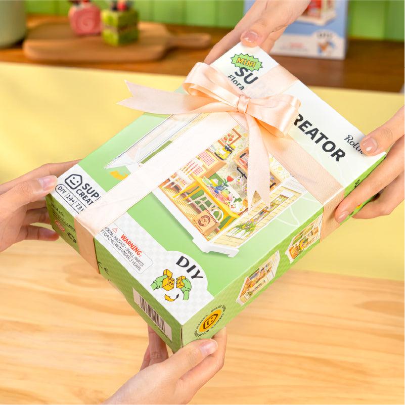 ROBOTIME Rolife 3D Puzzle Floral Dining Room DIY Miniature House DWS06B