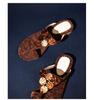 2025 summer new retro amber brown set-toed flip-flops women's high-end low-heeled open-toed cool slippers