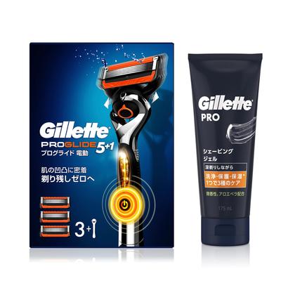 Gillette Proglide Power Main Unit 3 Replacement Shaving Gel 175ml Shaving Razor for Sensitive Skin Men (with Blades) + [set Purchase] Men's