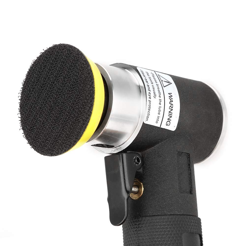WINGONEER Mini Air Angle Grinder 90° Pneumatic Polisher + 2-inch 3-inch Sanding Pad Orbital Sander Compression Air Angle Grinder/Polisher